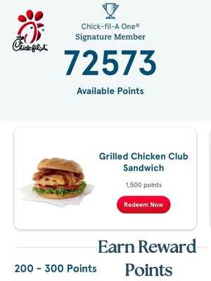 Chick Fil A Reward Points