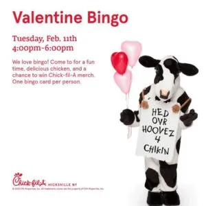 chick fil a Valentine Bingo